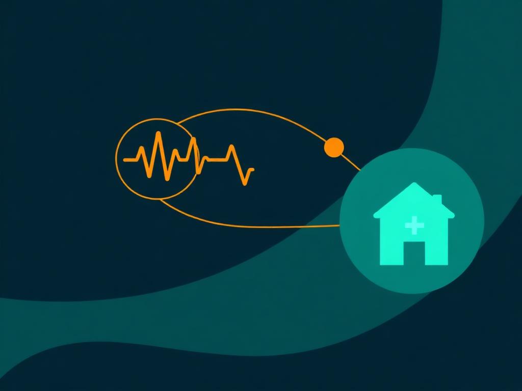 Signal arcs connecting a pulse monitor to a clinic node